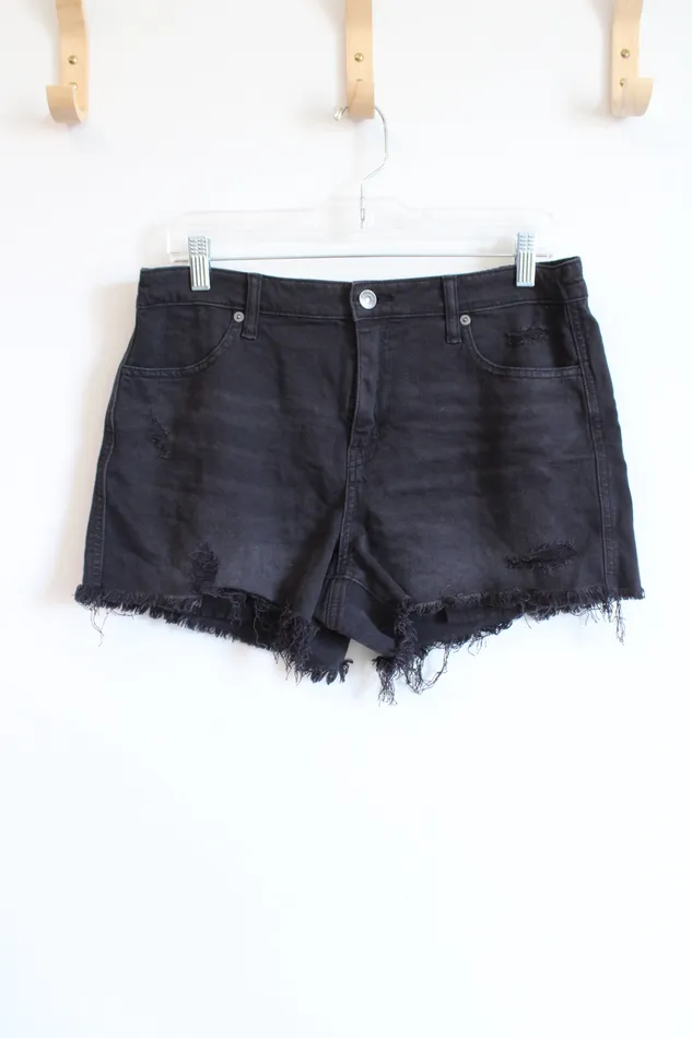 Aerie Rings Aerie Black Distressed Denim Shorts M