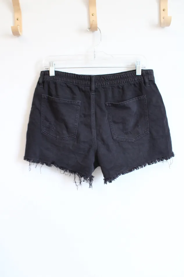 Aerie Rings Aerie Black Distressed Denim Shorts M