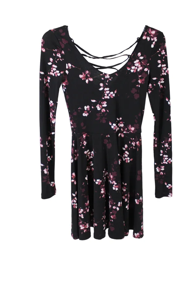 Aeropostale Rings Aeropostale Black Floral Stretch Dress XS