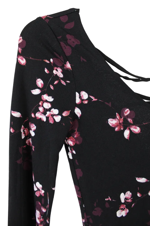 Aeropostale Rings Aeropostale Black Floral Stretch Dress XS