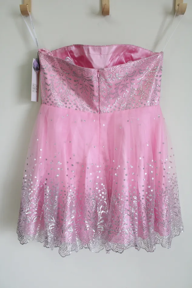 Alyce Earrings NEW Alyce Paris Pink Strapless Glitter Tulle 3510 Dress 12