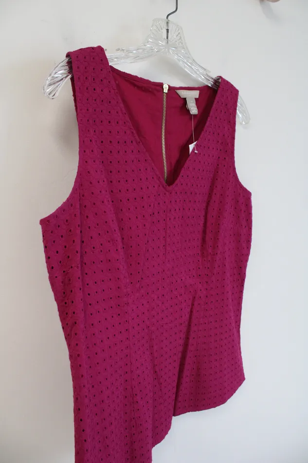 Banana Republic NEW Banana Republic Magenta Lace Eyelet Tank Top 10 Earrings