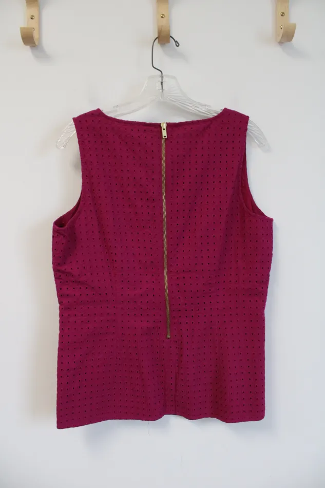 Banana Republic NEW Banana Republic Magenta Lace Eyelet Tank Top 10 Earrings