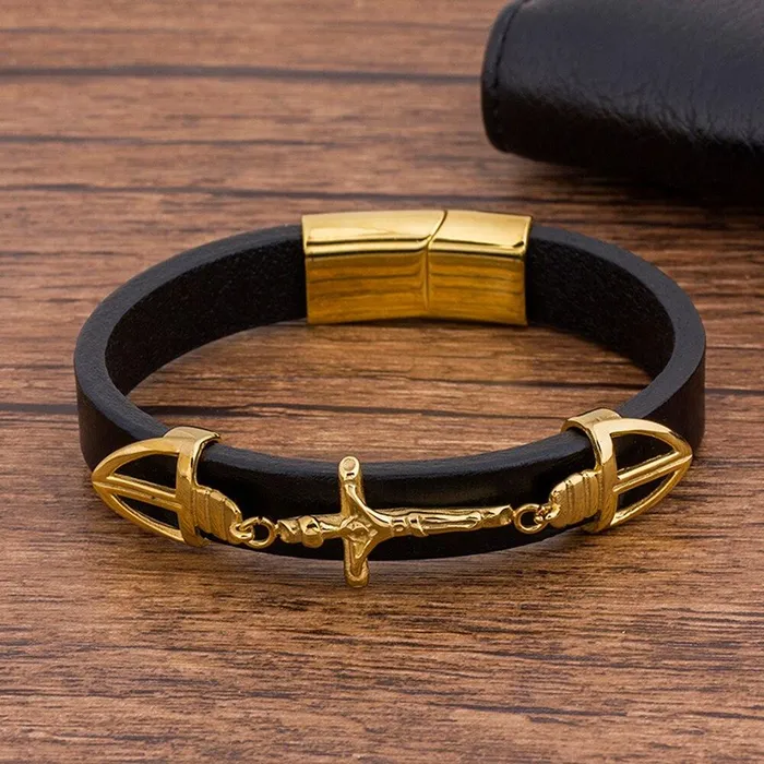 Bracelets Mens Cross Bracelet br Catholic Crucifix Lords Guidance