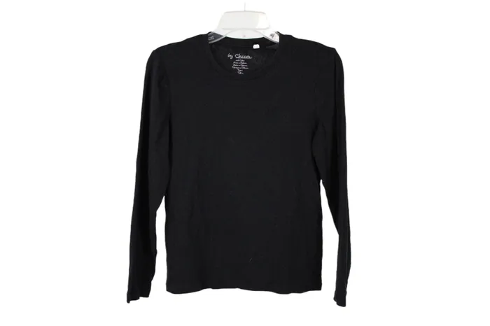 Chicos Black Soft Long Sleeved Tee 0 S4 Chicos Rings