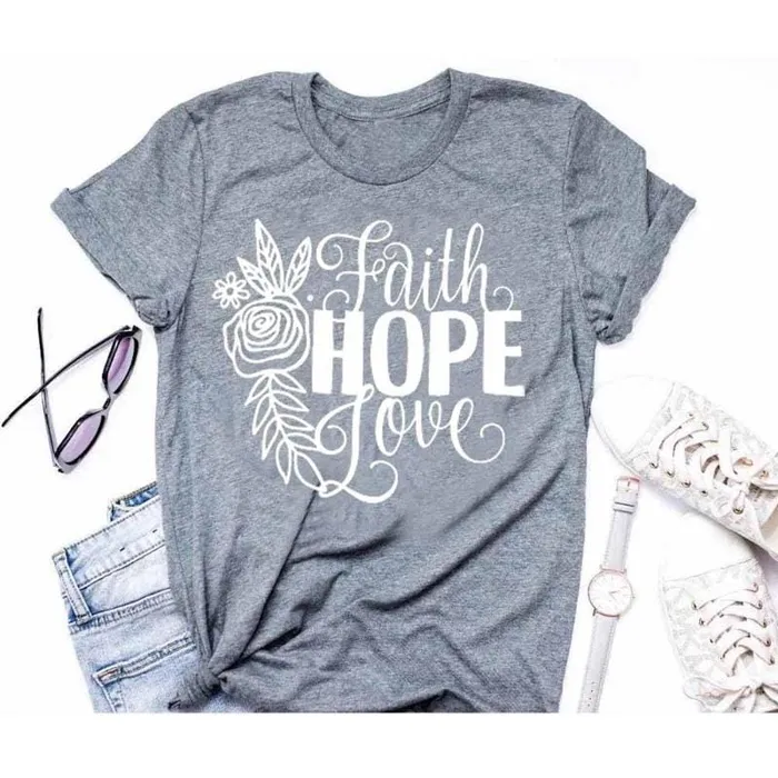 Christian TShirt br Faith Hope Love Lords Guidance Earrings