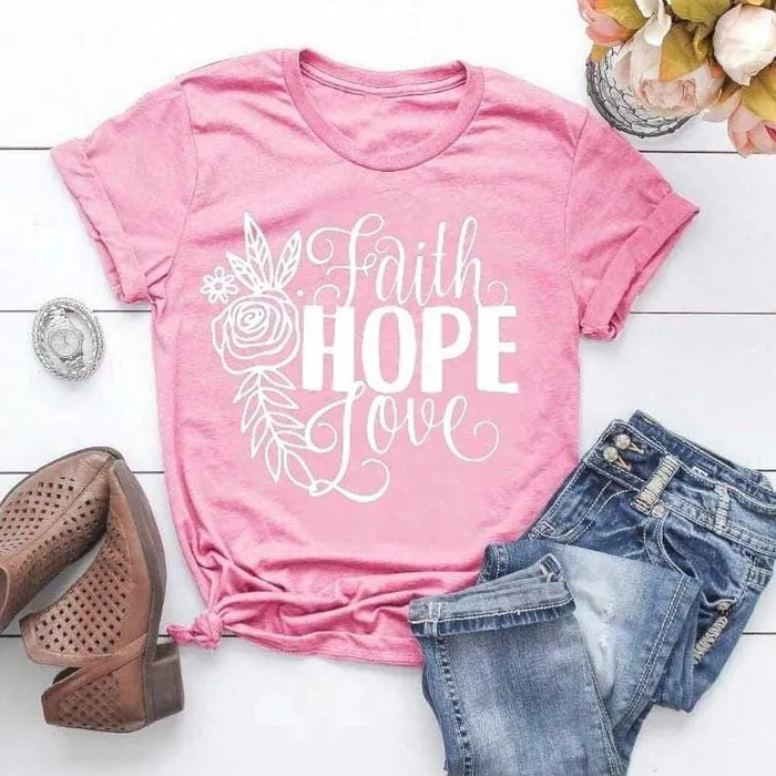 Christian TShirt br Faith Hope Love Lords Guidance Earrings