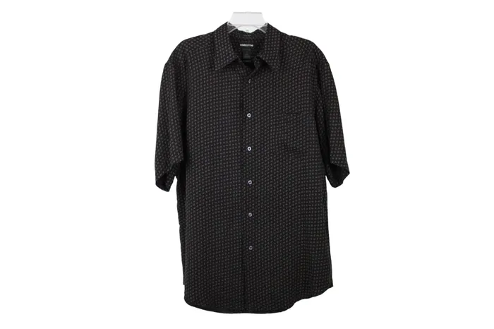 Claiborne Rings Claiborne Black Brown Pattern Silk Shirt L