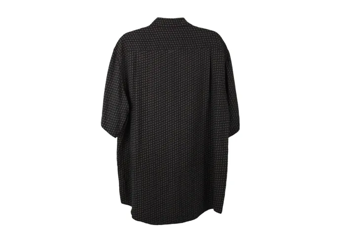 Claiborne Rings Claiborne Black Brown Pattern Silk Shirt L