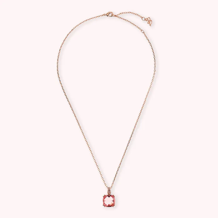 Collana Catena Rolo con Prisma Gem Quadrata e Pav Bronzallure Rings