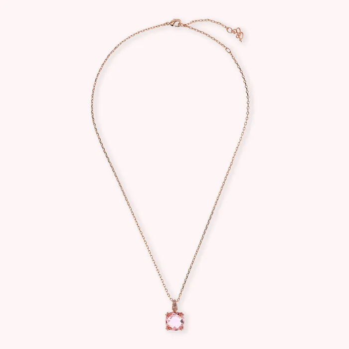Collana Catena Rolo con Prisma Gem Quadrata e Pav Bronzallure Rings