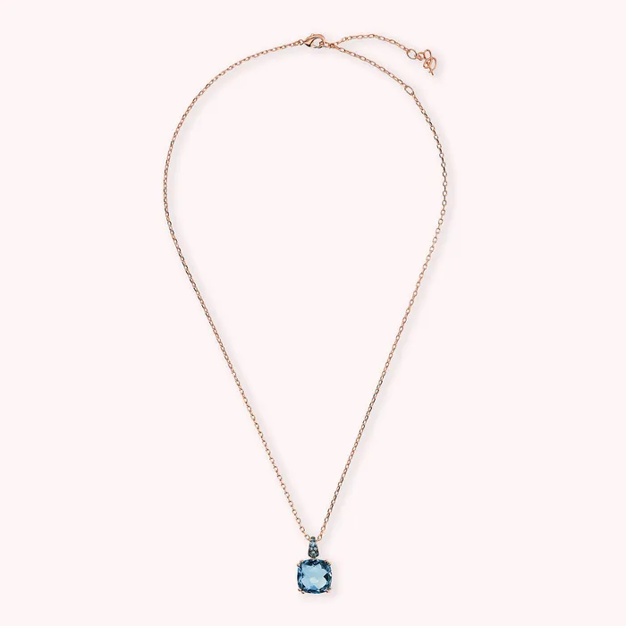 Collana Catena Rolo con Prisma Gem Quadrata e Pav Bronzallure Rings