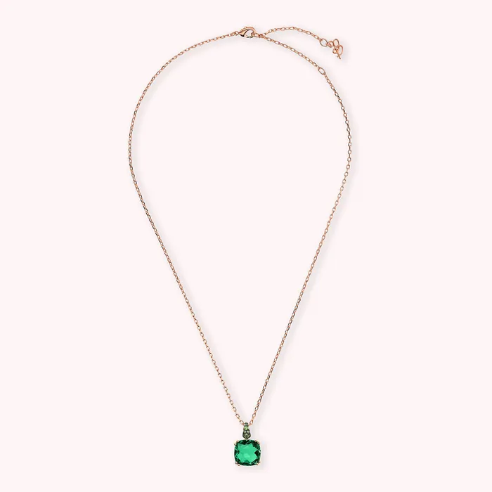 Collana Catena Rolo con Prisma Gem Quadrata e Pav Bronzallure Rings