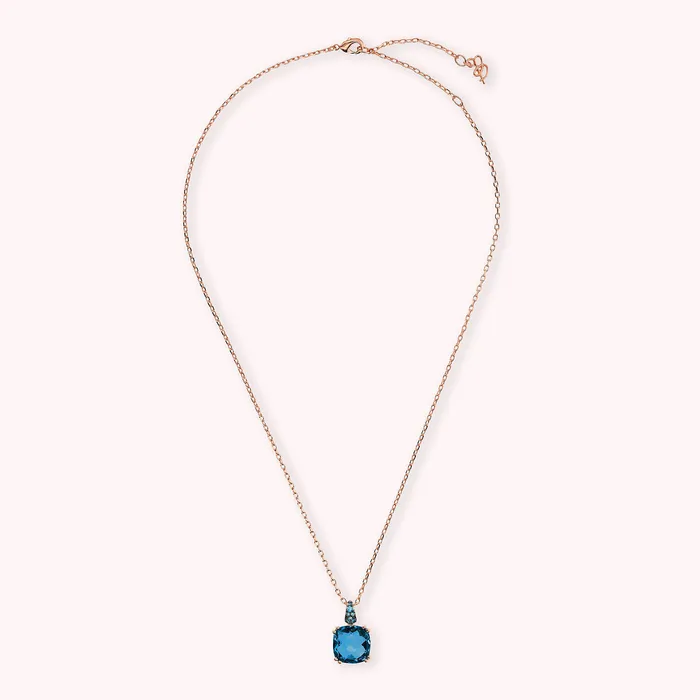 Collana Catena Rolo con Prisma Gem Quadrata e Pav Bronzallure Rings