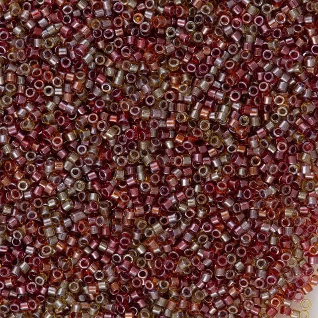 DB0990 Red Olive Mauve Miyuki Delica 110 Peppy Beads Earrings
