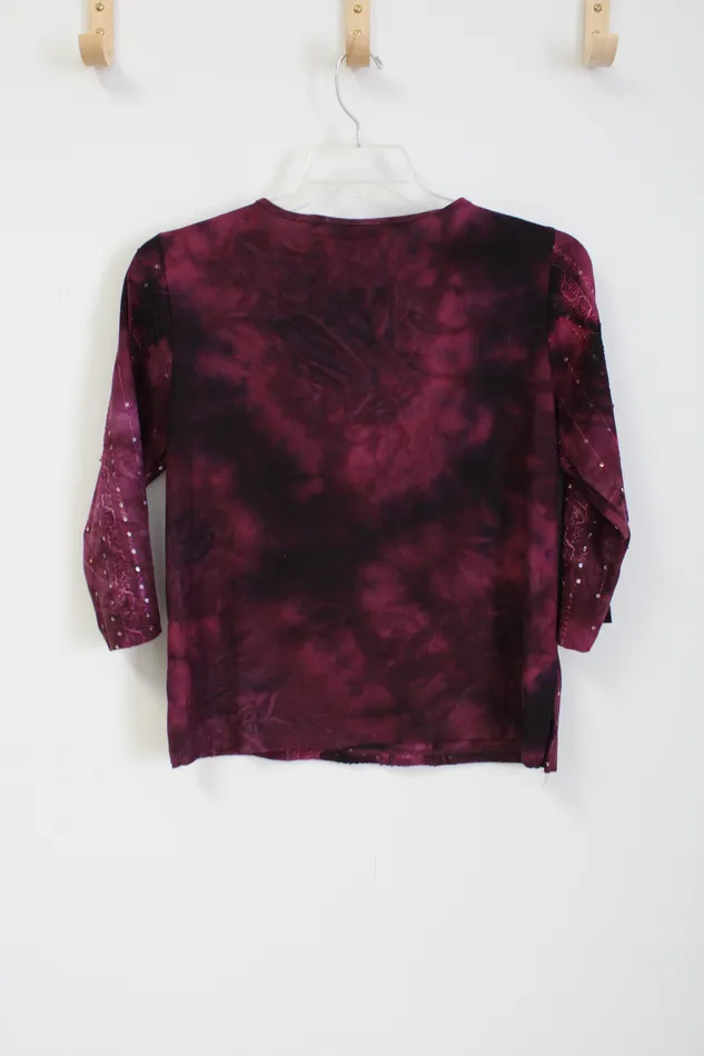 Earrings Alfred Dunner Purple Embroidered Top S Petite Alfred Dunner