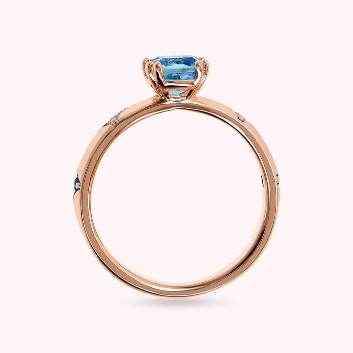 Earrings Anello Solitario toile con Prisma Gem Taglio a Cuscino Bronzallure