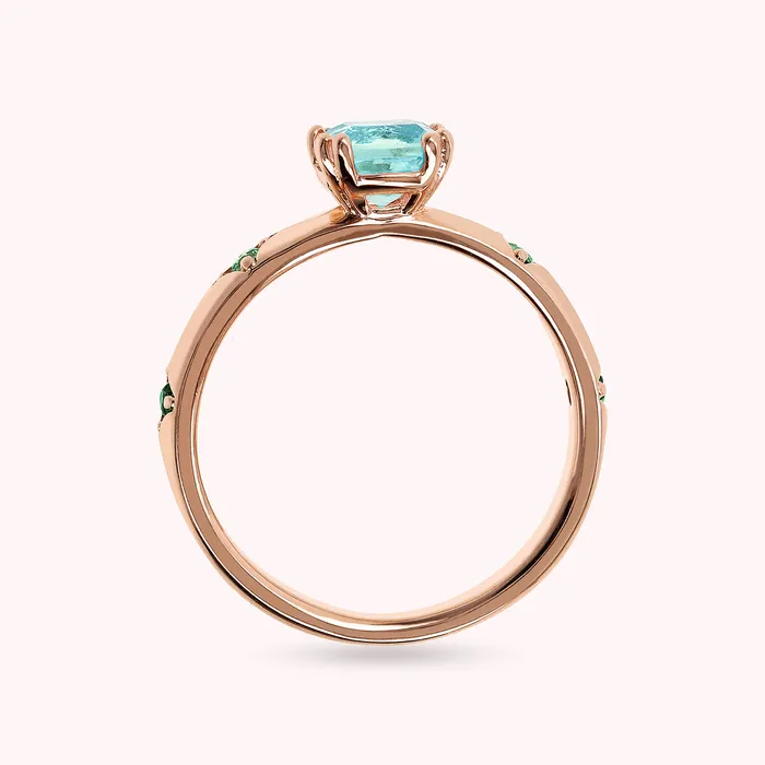 Earrings Anello Solitario toile con Prisma Gem Taglio a Cuscino Bronzallure