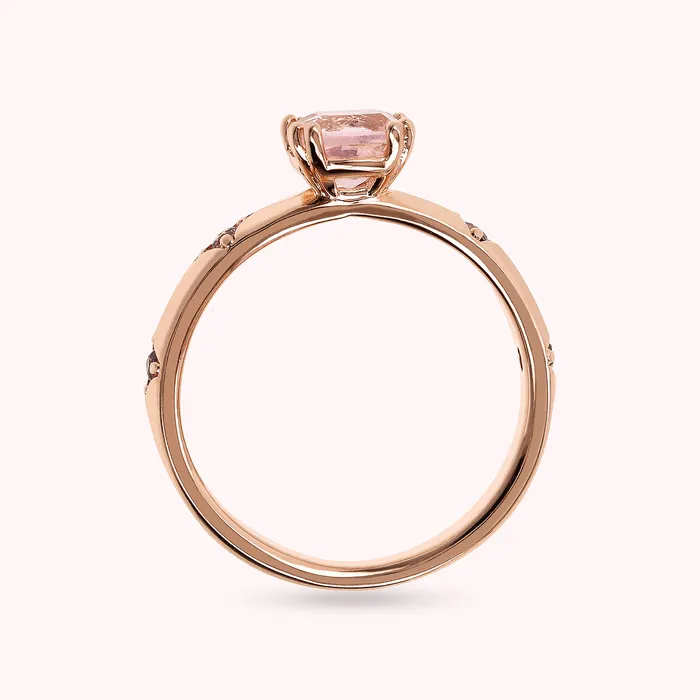Earrings Anello Solitario toile con Prisma Gem Taglio a Cuscino Bronzallure