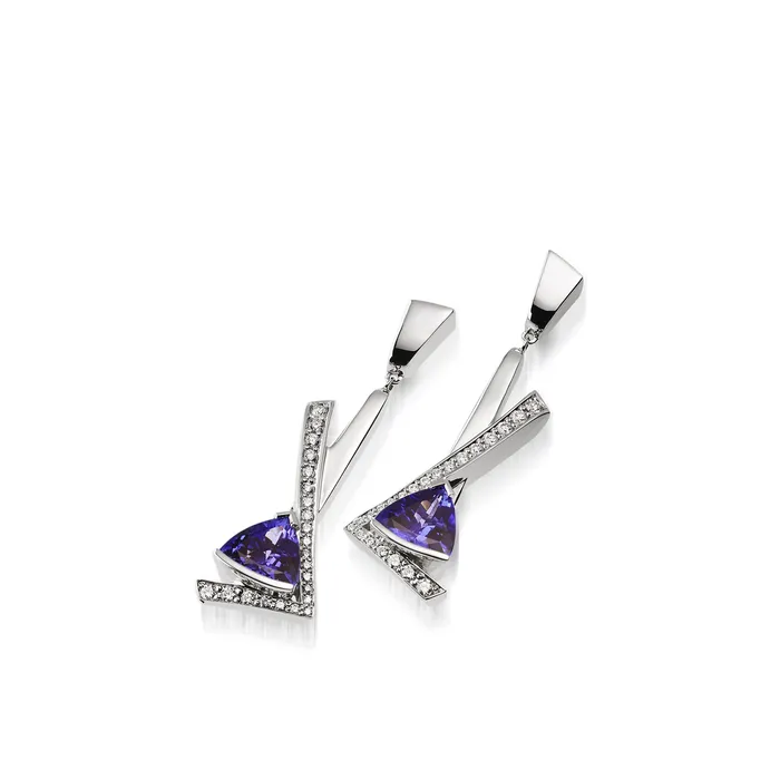 Earrings John Atencio Pinnacle Gemstone Dangle Earrings with Pave Diamonds