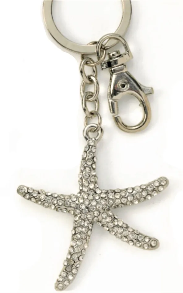 Earrings KUBLACRAFTS Kubla Crafts Crystal Silver Starfish Keychain