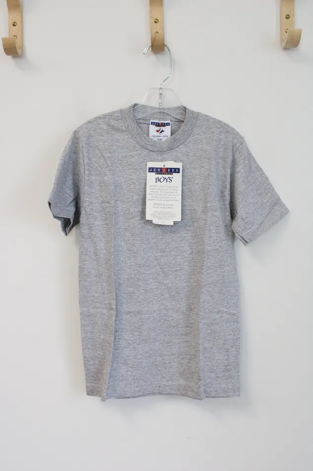 Earrings NEW Jerzees Solid Gray Shirt Youth S 8 Jerzees