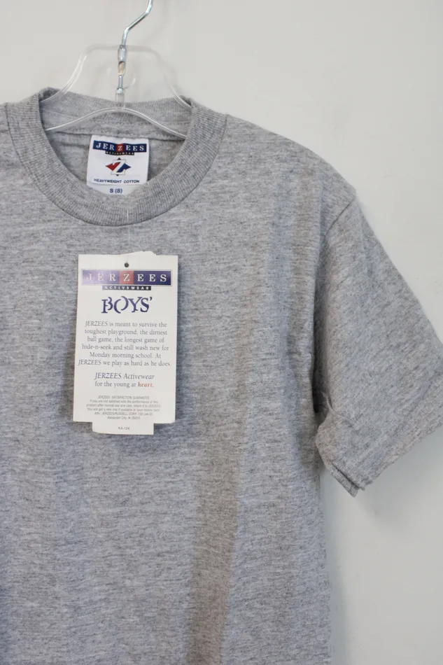 Earrings NEW Jerzees Solid Gray Shirt Youth S 8 Jerzees
