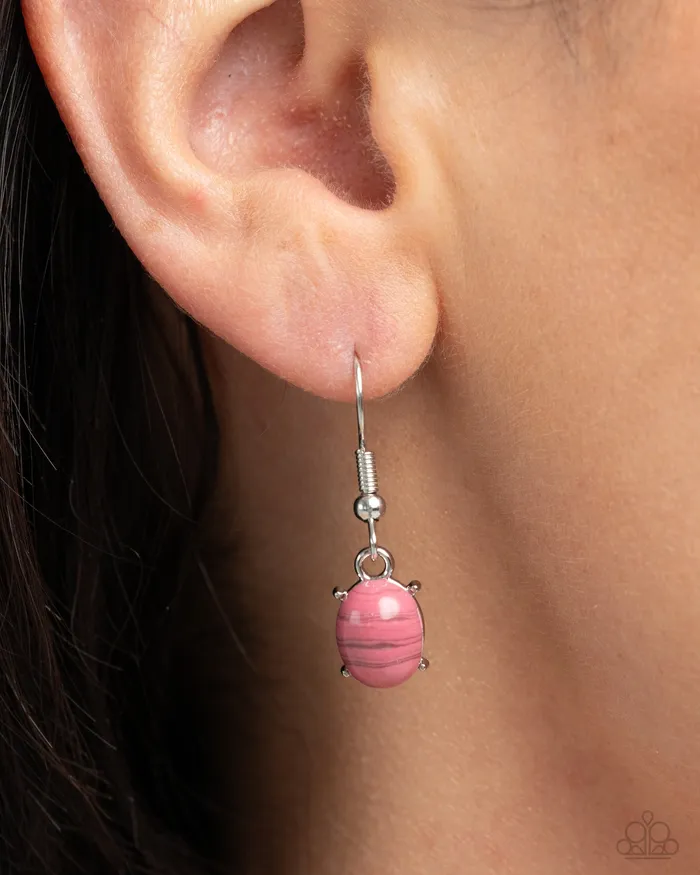 Earrings Paparazzi Accessories Striped Season Pink