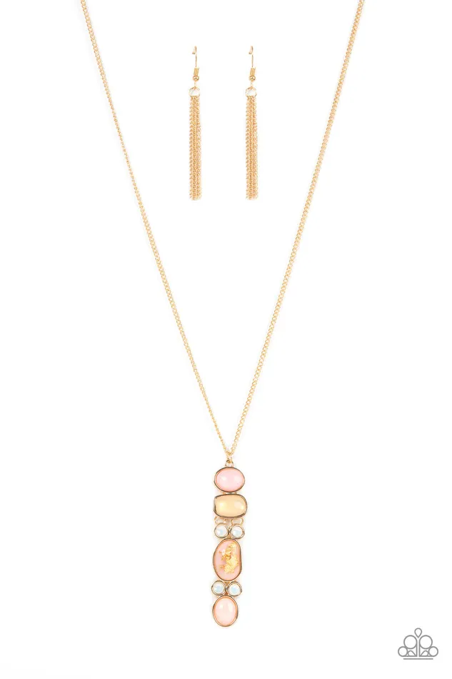 Earrings Paparazzi Accessories Totem Treasure Pink