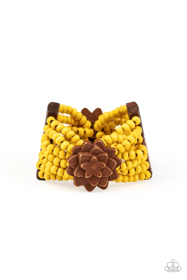 Earrings Paparazzi Accessories Tropical Sanctuary Yellow
