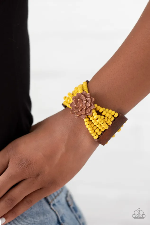 Earrings Paparazzi Accessories Tropical Sanctuary Yellow