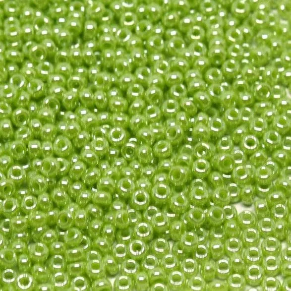 Earrings Peppy Beads Miyuki Seed Beads 110 Opaque Chartreuse Luster 0439