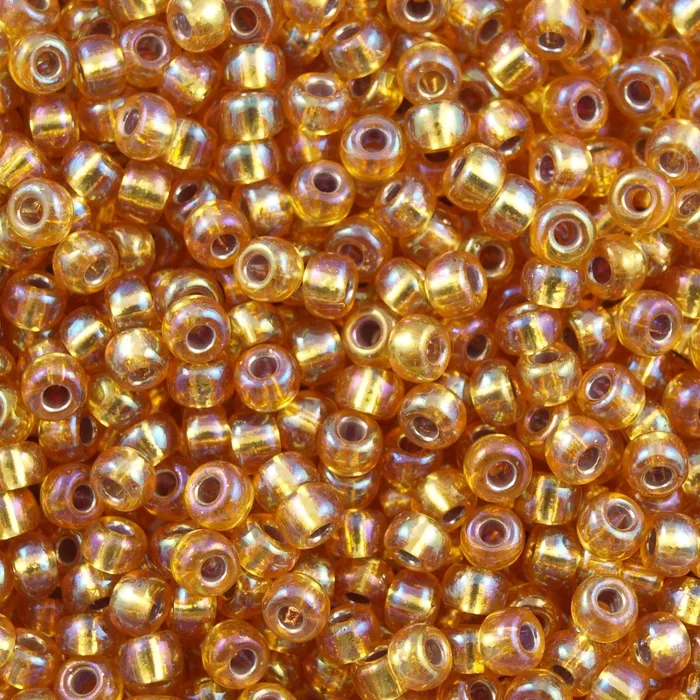 Earrings Peppy Beads Miyuki Seed Beads 60 Silver Lined Dark Gold AB 1004
