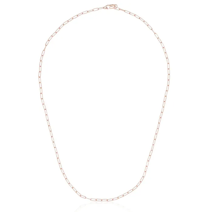 Earrings RACHEL LYNN CHICAGO 14 Karat Rose Gold Micro Itsy Paperclip Chain