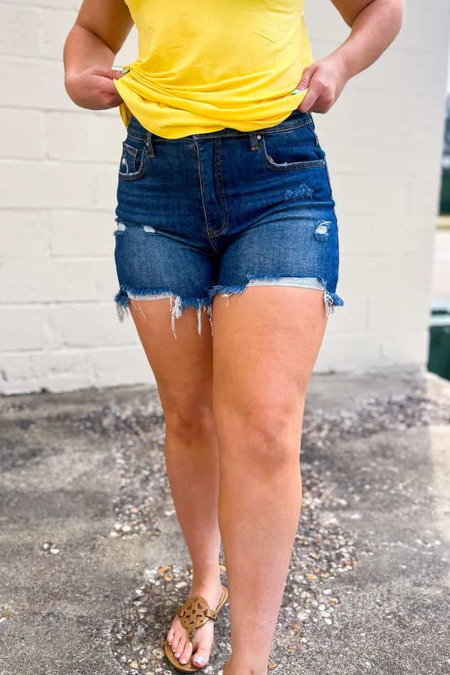 Earrings Risen Vada Destroyed High Rise Jean Shorts