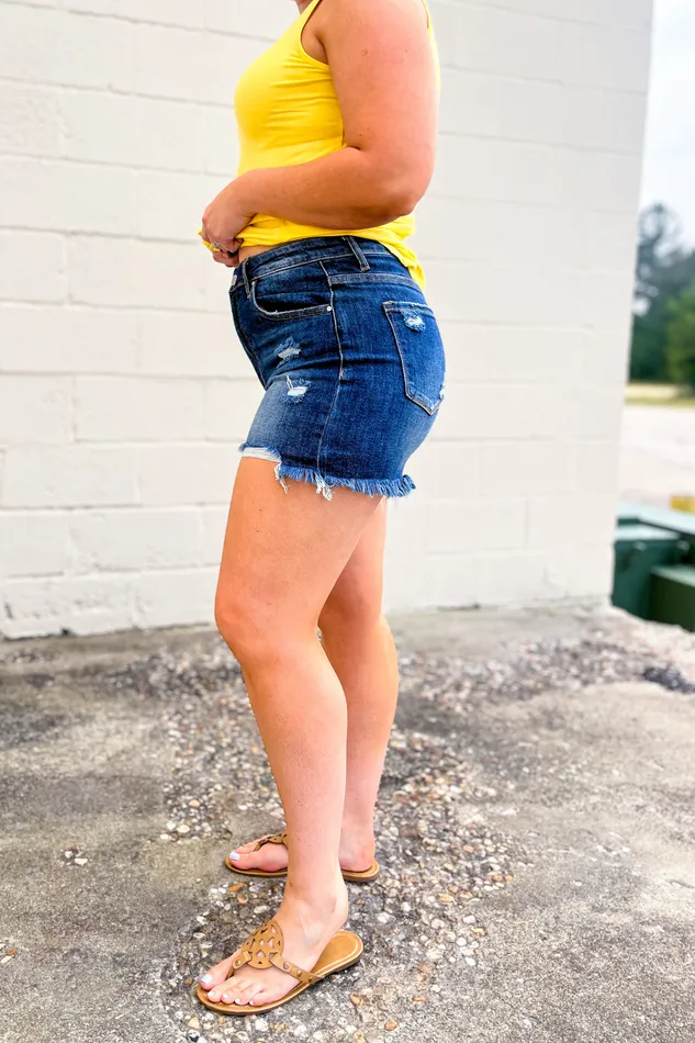 Earrings Risen Vada Destroyed High Rise Jean Shorts