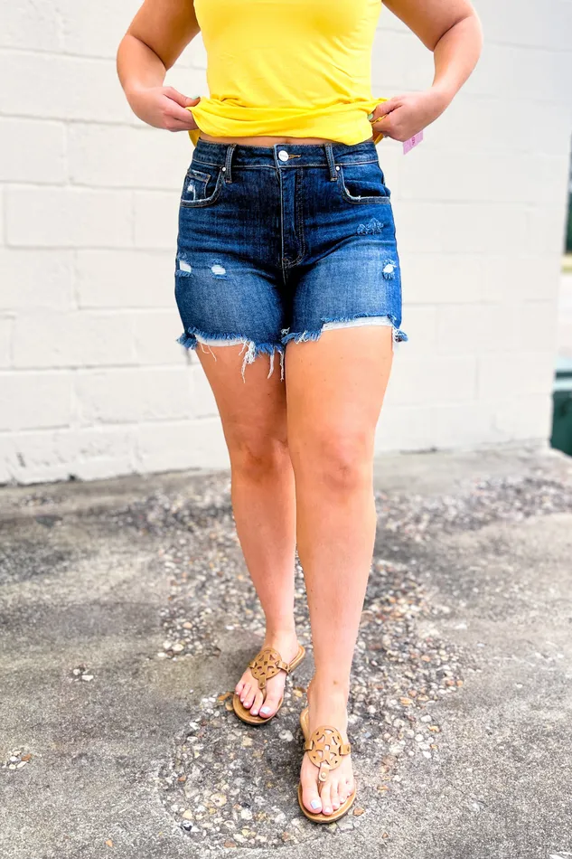 Earrings Risen Vada Destroyed High Rise Jean Shorts