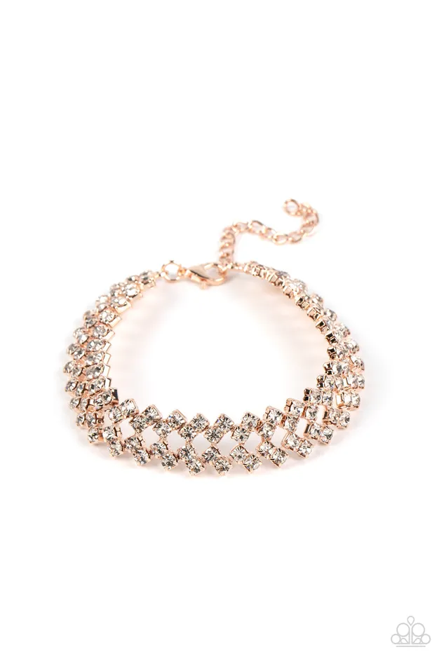 Earrings Seize the Sizzle Rose Gold Paparazzi Accessories
