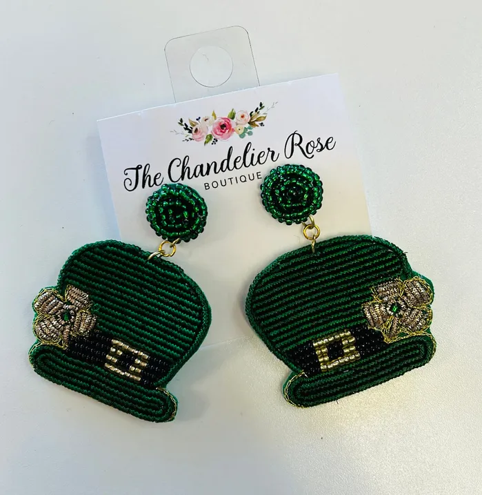 Earrings The Chandelier Rose Boutique Lucky Hat Earrings