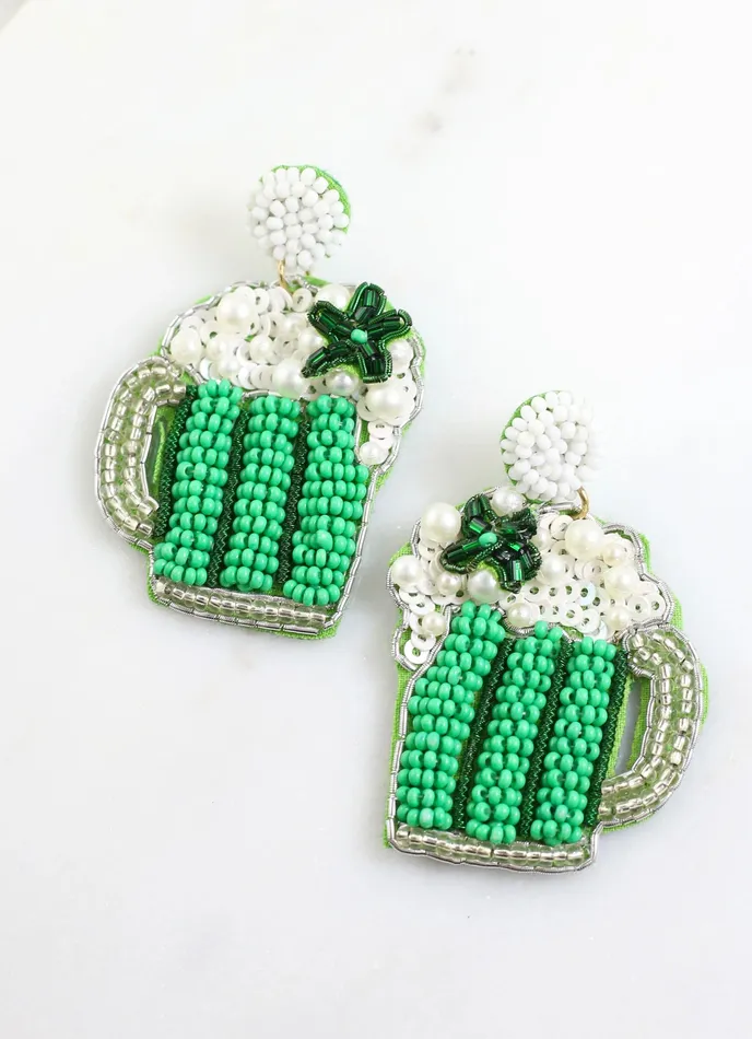 Earrings The Chandelier Rose Boutique Savannah Irish Mug Earring GREEN