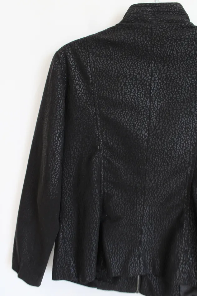 Elementz Rings Elementz Black Sueded Cheetah Print Jacket M Petite