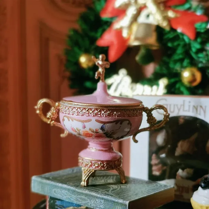 European Ornate Candy Dish Dollhouse Miniature DSER Earrings European Ornate Candy Dish Dollhouse Miniature DSER Earrings