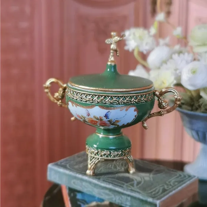 European Ornate Candy Dish Dollhouse Miniature DSER Earrings European Ornate Candy Dish Dollhouse Miniature DSER Earrings
