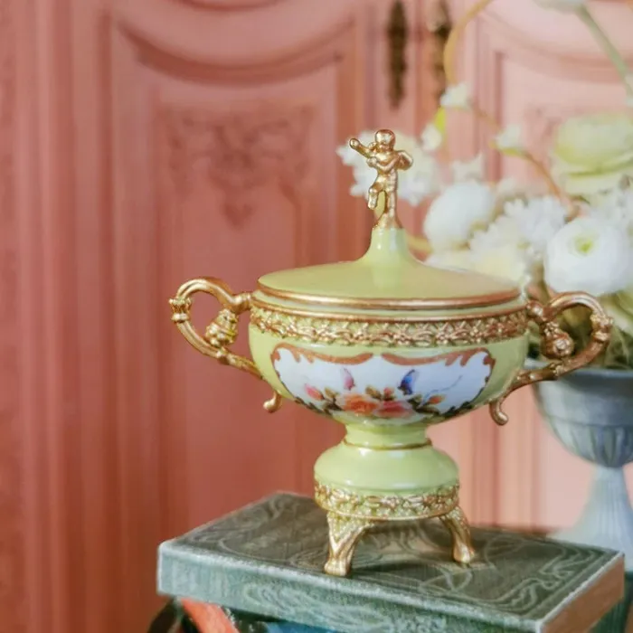 European Ornate Candy Dish Dollhouse Miniature DSER Earrings European Ornate Candy Dish Dollhouse Miniature DSER Earrings