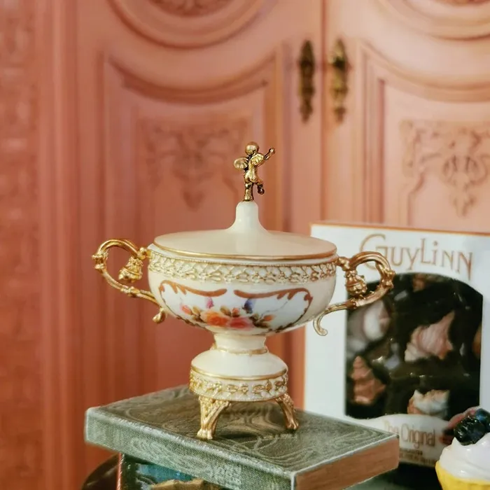 European Ornate Candy Dish Dollhouse Miniature DSER Earrings European Ornate Candy Dish Dollhouse Miniature DSER Earrings