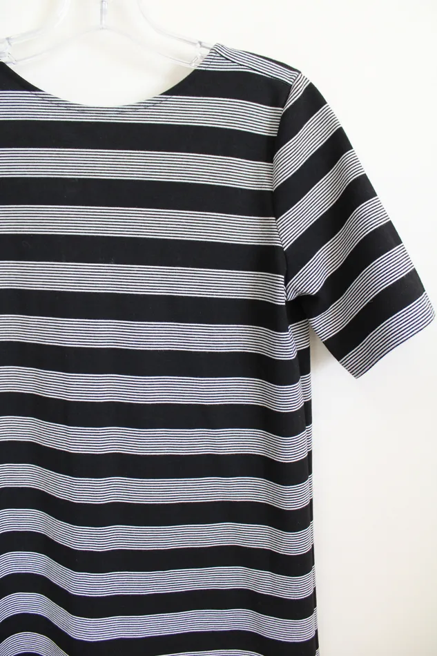Gap Black White Striped Dress M Gap Rings