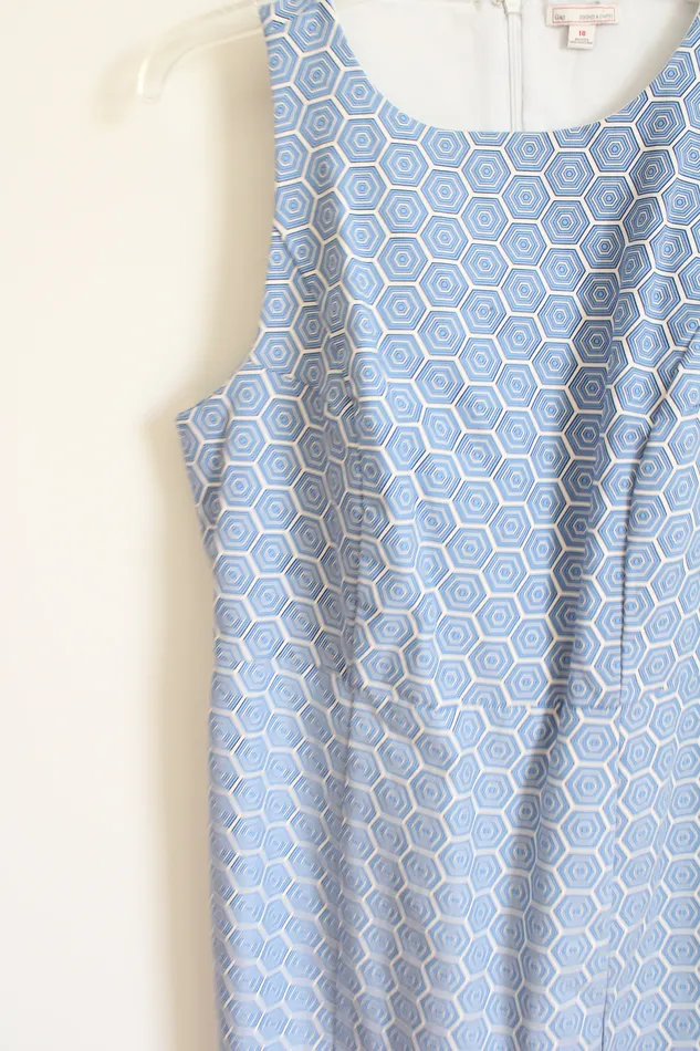 Gap Blue Hexagon Patterned Dress 10 Gap Rings