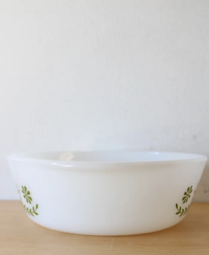 Glasbake Rings Glasbake Green Daisy J514 2 QT Round Dish