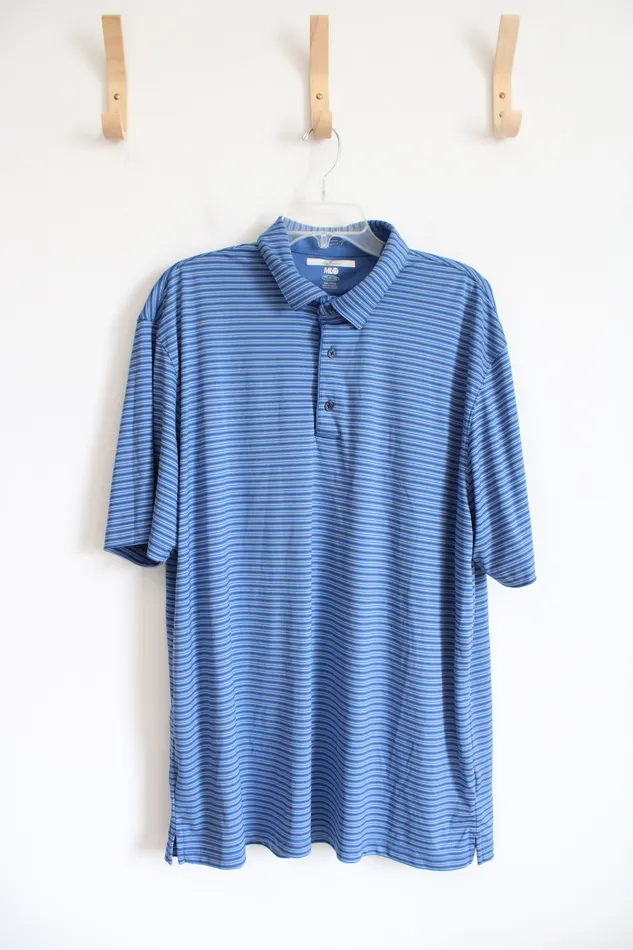 Greg Norman ML75 Play Dry Blue Black Striped Polo Shirt XXL Greg Norman Rings Greg Norman ML75 Play Dry Blue Black Striped Polo Shirt XXL Greg Norman Rings