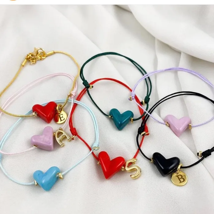 Hand Made Murano Glass Black Heart Charm Peppy Beads Charm Necklaces